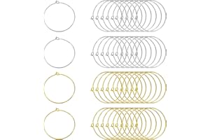 TOAOB THE ONE AND ONLY BABY TOAOB 100 pezzi Chiusure per Orecchini a Cerchio Anelli in Vetro di Vino 25 mm Argento Placcato Lega per Creazione Gioielli Fai da Te Decorazione di Feste Argento e Oro Tono