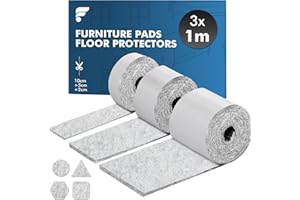 shinfly Podkładki filcowe samoprzylepne, grubość 4 mm, filcowe, samoprzylepne podkładki do mebli, przytnij każdy kształt, 100 x 10 cm + 100 cm + 100 cm + 100 cm x 100 cm x 2 cm, mocno klejące się