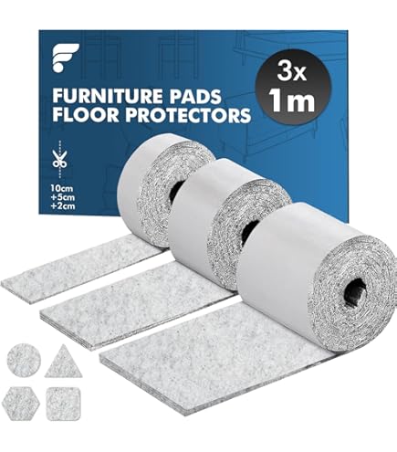 moinkerin 144 Stuks Viltglijders Zelfklevend 15mm Meubilair Pads Vloerbeschermers Dikte 5mm Meubilair Vilten Pads voor Meubelpoten, Stoelpoten Beschermers, Houten Vloeren Zwart