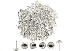 Hocansen 200 PCS Upholstery pins 11x7mm Furniture Upholstery Tacks Nails Thumb Tacks Metal Round Push Pins for Sofa,Boards,Furniture Decoration (Silver/TD-SF)