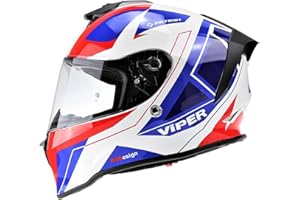 ViPER RS55 Full Face Motorcycle Helmet - Crash Rider Biker Sports Motorbike Helmets for Street Racing Touring - Adult Mens and Womens Safety Helmet ECE22.05 & ACU Gold Approved