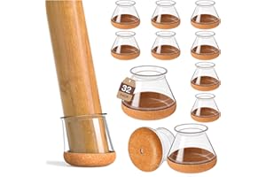 MUYOS 32 Pcs Chair Leg Floor Protectors Furniture Pads Floor Protectors for Hardwood Floors Medium Chair Sliders Silicone Covers with Stronger Felt Pads Clear Small (Fit:20.1-30mm)