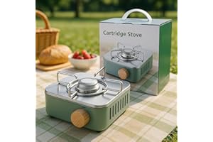 OHAANYY Klein réchaud de camping gaz butane portable, 2800 W, résistant au vent, vert, sac à main