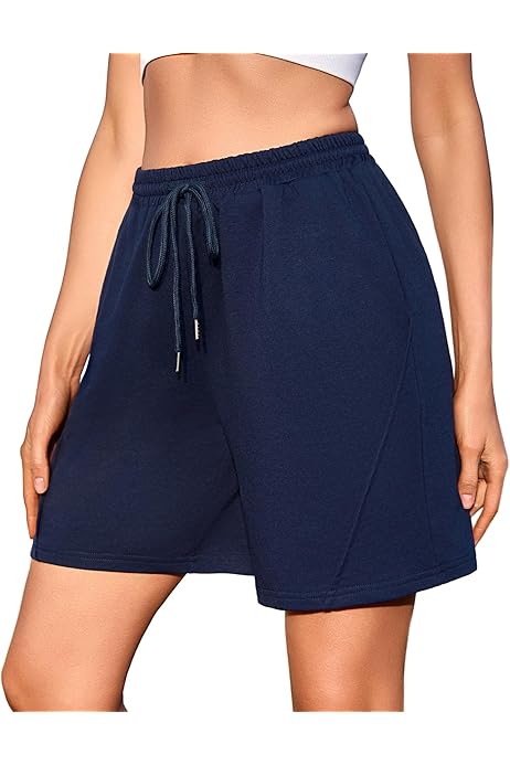 Marvmys Pantaloncini Jogging Donna Vita Alta - Sportivi, Corti, Con Tasche