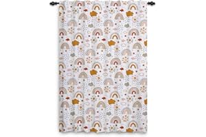 ‎GGAIMWF ggaimwf Regenbogenvorhänge mit Bleistiftfalten Sonnenwolken Hobo-Stil Regenbogenvorhänge Kinderzimmer Fensterbehandlung für Mädchen Wohnzimmer Kinderzimmer Café Innentrennvorhang 117x175cm 1 Panel