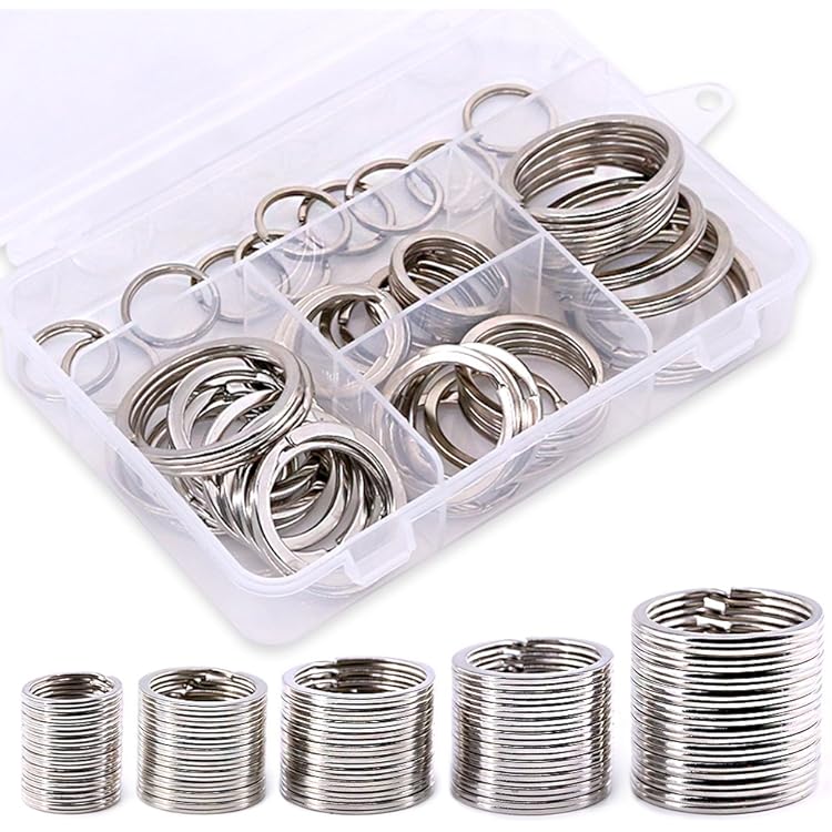 Huanmin Anneau Brisé, Anneaux Brisés 100 Pièces Petit Anneaux 25 Mm Porte Clé Plate, Anneau Porte Clef, Anneau Porte Clé Pour L'organisation De Clés De Voiture, De Maison, Cordons