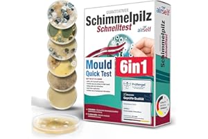 ‎AIRSELF Schimmeltest für zu Hause - Schimmelpilz Test für bis zu 6 Räume - Schimmelpilz Schnelltest zur Einschätzung der Luftqualität hinsichtlich einer Schimmelpilzbelastung in Innenräumen