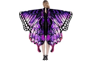 Panegy Butterfly Wings Fairy Wings for Adults Halloween Party Costume Accessory Soft Butterfly Cape Cosplay Fairy Cape Women