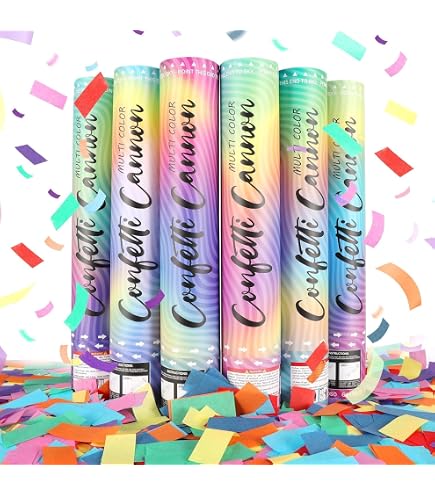 COM-FOUR® 10x Ensemble Popper Set 11cm Shooting Party, canon à confettis pour le réveillon du Nouvel An, fêtes, anniversaires, bombe à confettis avec une hauteur