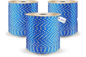 DQ-PP POLYPROPYLENSEIL – 5mm – 50m – BLAU – Traglast bis 244 kg Flechtleine Textilseil Schnur Rope Kordel Kunststoffseil geflochten