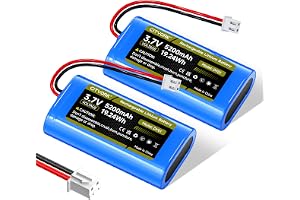 CITYORK (2 PCS) 3,7 V/5200 mAh XH2,54/2P Plug Uppladdningsbart batteri, för 3,7 V trådlös solenergidriven övervakningskamera