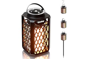 blonbar Outdoor Bluetooth-Lautsprecher mit Flammenlicht, Outdoor Lautsprecher, Outdoor-Taschenlampe, IP65 wasserdichte Kabellose Lautsprecher für Terrasse, Garten, Geschenke für Männer, Frauen