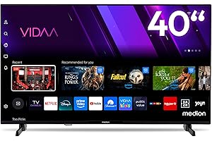 MEDION 100,3 cm (40 Zoll) Full HD Fernseher (Smart-TV, HDR, VIDAA Store, Netflix, Prime Video, Disney+, DAZN, Paramount+, HbbTV, PVR, Bluetooth, MD 840101)