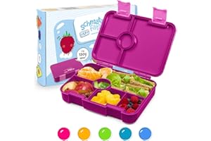 schmatzfatz BPA-Freie Lunchbox Kinder, Bento Box Kinder, Brotbox für Mädchen & Jungen, Snackbox, Perfekt für Schule, Kindergarten & Ausflüge (Lila)
