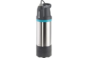 Gardena pompe immergée auto, débit de 6 100 l/h, avec filtre à impuretés, protection contre le fonctionnement à sec intégré (1773-20), Argenté/Noir/Turquoise/Orange, bis zu 6.100 l/h mit Automatik