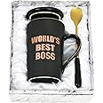Joymaking Boss Gift for Men Women Coffee Mug 14oz Boss Mug for Leader Manager Birthday Retirement Best Boss Gifts for Men - World's Best Boss, 14oz Black