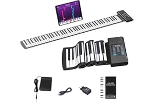 OYAYO Rollpiano 88 Tasten Roll Up Piano Keyboard Unterstützt MIDI mit 128 Tönen und Rhythmen, Rollklavier Flexibles Elektronisches Keyboard Klavier für Kinder Erwachsene Anfänger Geschenk