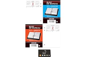 BLUMIE SHOP Lot de 2 Blocs de Bureau Lecas 2026 Date à Droite + Date à Gauche + 1 Index Adhésif Blumie