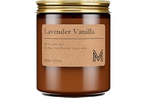 M&SENSE Lavendel Vanilj Doftande Litet Ljus, 213 g Aromaterapi Ljus för Hemdoft, Sojavaxljus Present till Födelsedag, Inflytt