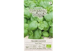 Organic Way | Semillas de ALBAHACA ITALIANO CLASSICO | planta de sésamo | semillas de albahaca | Planta medicinal anual aromática picante para abejas | 1 paquete