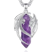 Dragon & Phoenix Crystal Couple Necklaces Set | Yin Yang Healing Stone Pendants With Chains For Him & Her