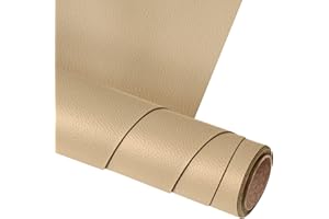 BOCGUY Cuero Adhesivo 150 x 40 cm, Parche de Cuero Adhesivo, Polipiel Adhesivo para Tapizar para Sofás, Asientos de coche, Muebles, Reparación y Renovación (Caqui)