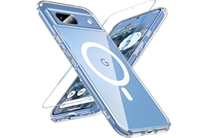 OWKEY Funda Google Pixel 8a, Magnética Funda para Pixel 8a con Protector de Pantalla Carcasa Google 8a Antigolpes Protectora Transparente TPU Silicona Funda Compatible con MagSafe (Transparente)