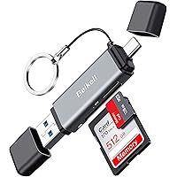 Beikell Lettore di Schede SD, [ Supporto OTG ] Alta Velocità Adattatore USB 3.0 Tipo C Lettori Schede di Memoria con Portachi