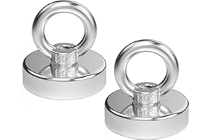 Magnetpro 2 pezzi Magneti al neodimio oculare forza di trazione da 100 kg, diametro 48 mm Magnete super potenti, calamita perfetta per industria e scienza, pesca magnetica