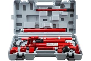 FlowerW 12 Ton Porta Power Hydraulic Jack Auto Car Body Hydraulic Frame Repair Kit with 2M Oil Tube