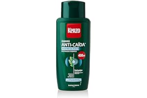 Kerzo - Champú Anticaída - Refrescante - para Cabellos Grasos en Situación de Caída, con Extrato Natural de Menta, para Hombre y Mujer, Verde, 400 Mililitros