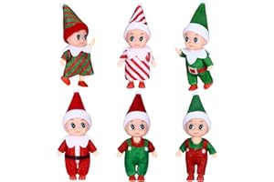 YUNHENTONG Elfo Natale, 6 Pezzi Elfi Dispettosi e Carini Elfo di Babbo Natale Pupazzi per Bambini e Adulti Decorazioni Giocattoli