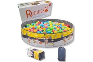 RUGUIES- Piscine à Balles pour Bébé et Enfant jusqu'à 3 Ans-Parc à Balles pour Les Petits-Pliable pour Garçons-pour Un Usage Intérieur et Extérieur- (Boules Non Incluses) (CONSTRUCTIONS 80x26cm)