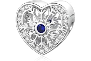 ‎LANBEIDE LANBEIDE Weihnachts Schneeflocken Charms für Pandora Charms, 925er Sterling Silber Schneeflocken Charms, Perlen für Pandora Armband, Weihnachts Geburtstagsgeschenke für Frauen