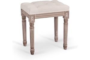 VONLUCE Banco de Pie de Cama 30x40x47 cm Taburete para Pie de Cama en Estilo de Vintage Banco de Entrada con Asiento Acolchado y Patas de Madera para Dormitorio y Salón