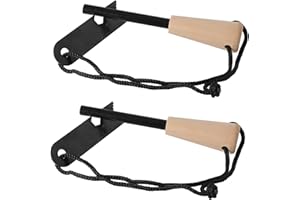 JETOP Survival Flint and Steel, 2 Pcs Fire Steel with Wooden Handle, Reusable Flint and Steel Fire Starter Kit, Magnesium Rod Firesteel with Scale Scraper for Travelling Bushcraft Camping Hiking