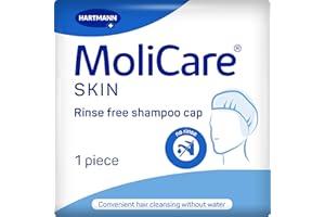 MoliCare Skin Rinse Free Shampoo Cap - Wash and Freshen Hair without Water, Pack of 1