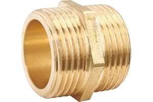 SOMATHERM FOR YOU, Mamelon laiton brut Double Mâle 15/21 - Sachet de 10 pièces - Raccordement facile pour tuyauteries - Résistant à la corrosion - Idéal pour eau chaude/froide