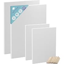 4 Tele Da Pittura 61x91 Cm – Tela 100% Cotone Con Telaio In Legno – Ideale Per Acrilico E Olio - 2