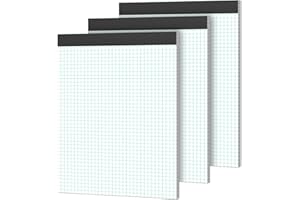 AIDUNMIS Notizblock Kariert A4 Notizblöcke, 3 Stück Millimeterpapier Block Notizzettel 21,6 x 30 cm Graphikblöcke Schreibblock 4x4 Kariert 70g/m² Rasterpapier Notizblock für Schule Papier Büro - 30 Blatt/Block