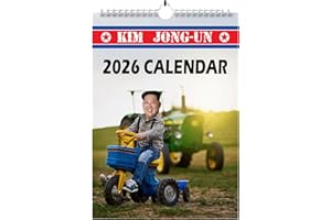 POPMANKO Funny Calendar 2026, Funny Secret Santa Ideas Gifts for Men, Novelty Quirky Christmas Birthday Kim Jong Un Wall Calendar Planner Presents Weird Office Gift