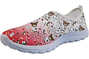 Showudesigns Chaussures de Sport sans Lacet Mesh Chaussures de Marche Antidérapant et légères pour Femmes