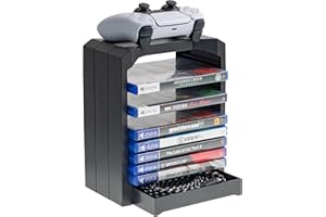 SNAKEBYTE Geekhome - Universal Games Storage Tower for up to 10 games - Xbox One, PS4, PS3, Blu Rays (PS4///)