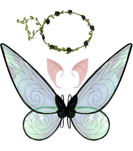 Vifcotlyp Ailes De Fée, Ailes De Papillon Avec Oreilles D'elfe