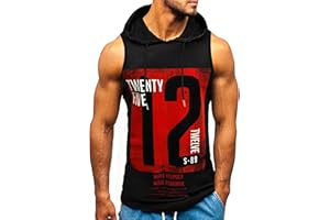 HOTCAT Tank Top Herren Sommer Muskelshirt Ärmelloser Hoodie Muskelshirt Workout Fashion Sport Top Bodybuilding Kapuzenpullover