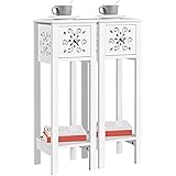 Comodino Shabby Chic Bianco 25x25x70cm - Con Cassetto, Ideale Per Camera Da Letto - Foto 3