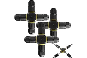 GAOUTO 3 connettori per cavi impermeabili IP68, connettore per cavi impermeabile a 3 poli, manicotto di collegamento per diametro del cavo di 5 – 12 mm, scatola di derivazione impermeabile a 4 vie, IP68, per