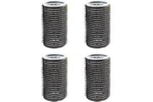 ROWJOW LOMYLM 4pcs Hair Rollers Self Grip, Sticky Hair Rollers Heatless Rollers for Hair Volume, Salon Hairdressing Curlers Curling Tools (Black)