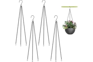JieGuanG Chaîne Suspendue, 4 Pièces Chaînes Suspension Métal, Chaîne de Panier pour des Pots de Fleurs, des Cages à Oiseaux, des Lanternes et des Objets Décoratifs (Noir)