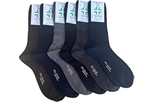 Lucchetti Socks Milano 6 PAIA calze da uomo SANITARIE filo di scozia 100% cotone rimagliate Made in Italy
